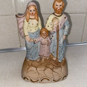 Flambro VTG Fine Porcelain Holy Family figurine Christmas Decoration NO Light